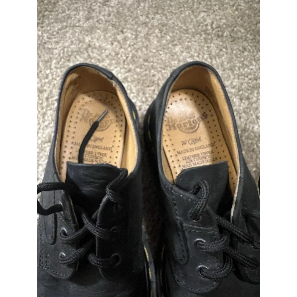 Vintage Dr Martens Original Made In England Leather Black Shoes Kids US 1
